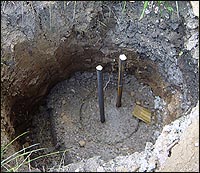 Note that the footing and pier were poured in two stages.